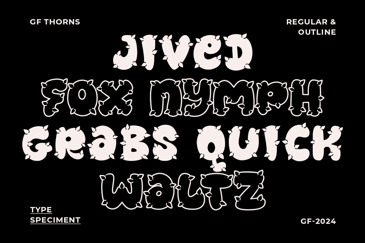 Groovy Thorns - Spiny Display Font, a Symbol Font by GroovyFontCo (Photo 2 of 8)