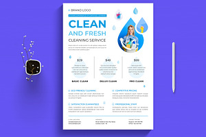 Cleaning Service Flyer Template, a Flyer Template by MightyDesign