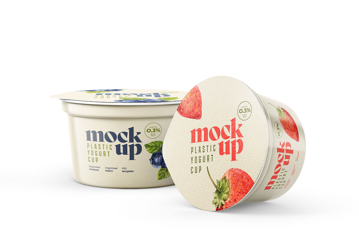 Yogurt Cup Mockup Set | Packaging, a Cups & Container Mockup by Deeplab (Photo 11 of 19)