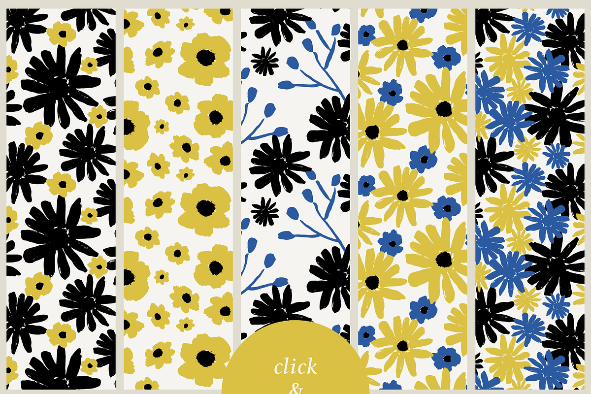 Bold Florals | Seamless Patterns Set, a Pattern Graphic by Studio Fevrier (Photo 2 of 5)