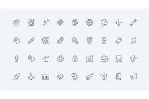 Online applications work icons, a Technology Illustration by Lemberg Vector
