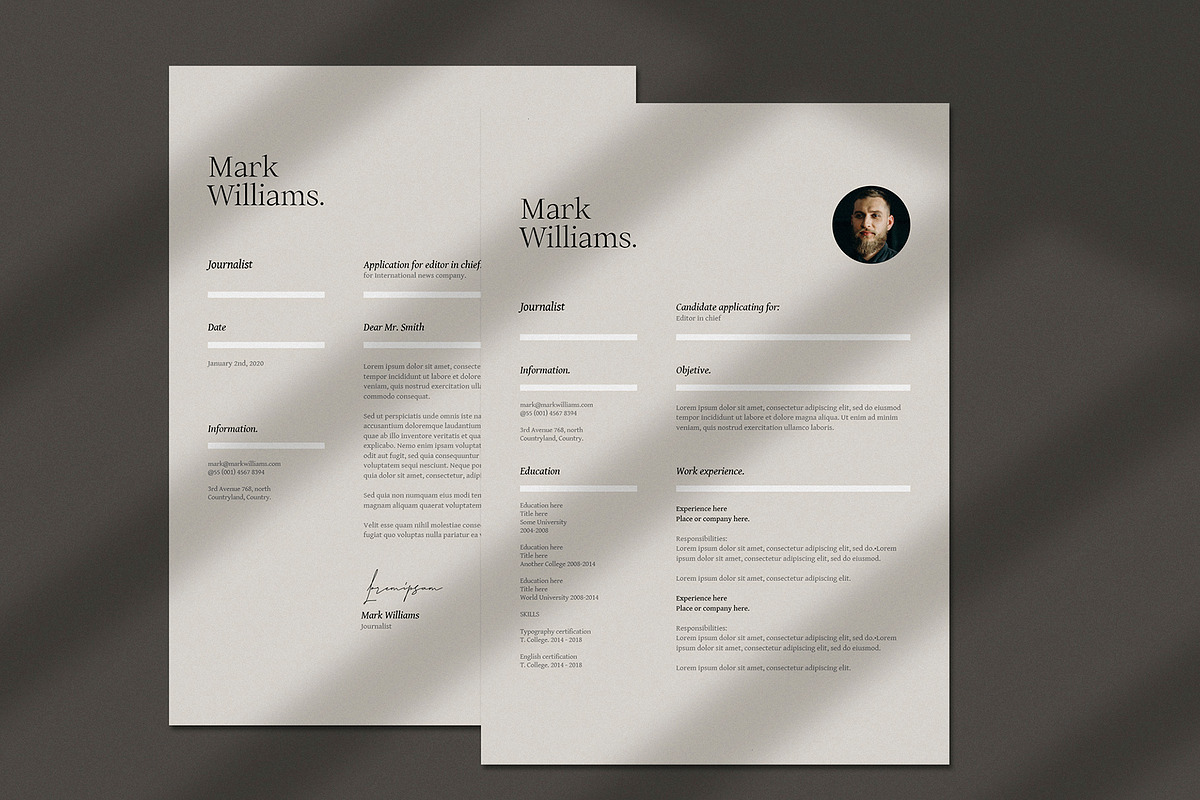 Minimal resume and cover letter, a Resume Template by Srg® (Photo 4 of 5)