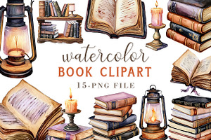 Watercolor Book Clipart, an Illustration by Libby Wishes