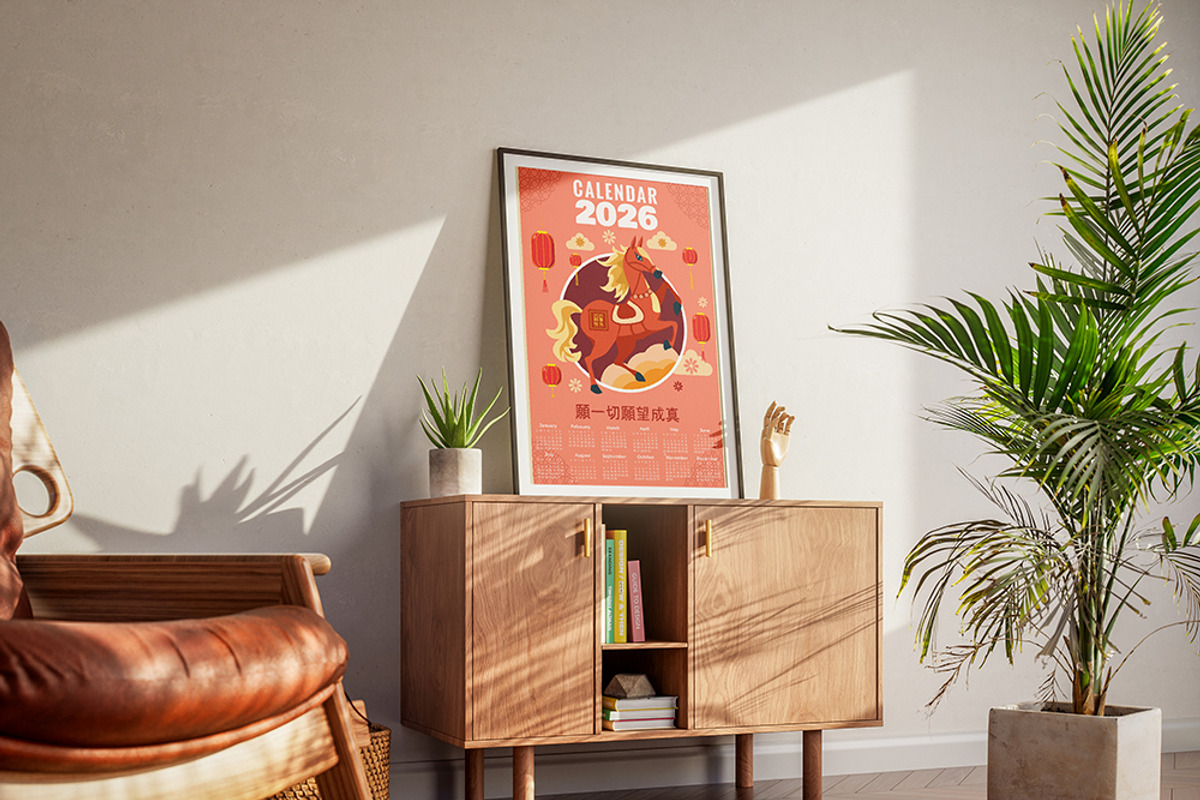 Calendar design for 2026 Chinese New, a Seasonal Illustration by Vector_Up (Photo 4 of 7)
