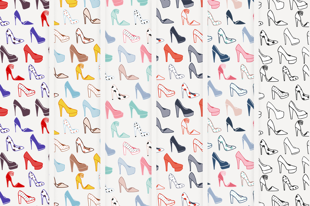 6 Seamless Shoes Pattern, a Pattern Graphic by Petite Salade (Photo 2 of 3)