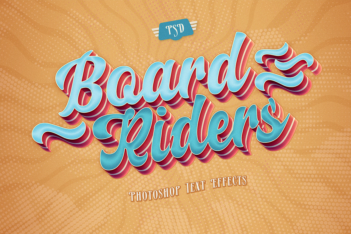 Retro Surf Text Effects, a Branding & Logo Template by Andrew Skoch Design (Photo 4 of 9)