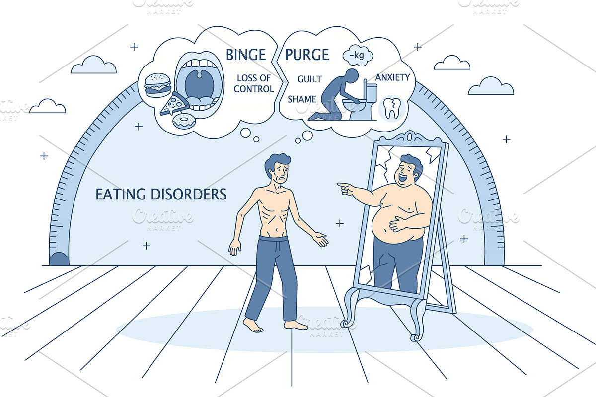 Mental health concept: man, a Person Illustration by Artsaba Family