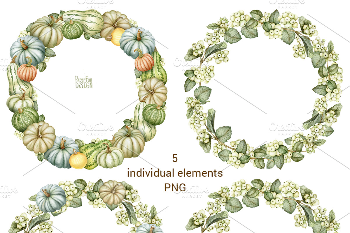Thanksgiving watercolor Bundle., an Illustration by Mary (Photo 7 of 9)