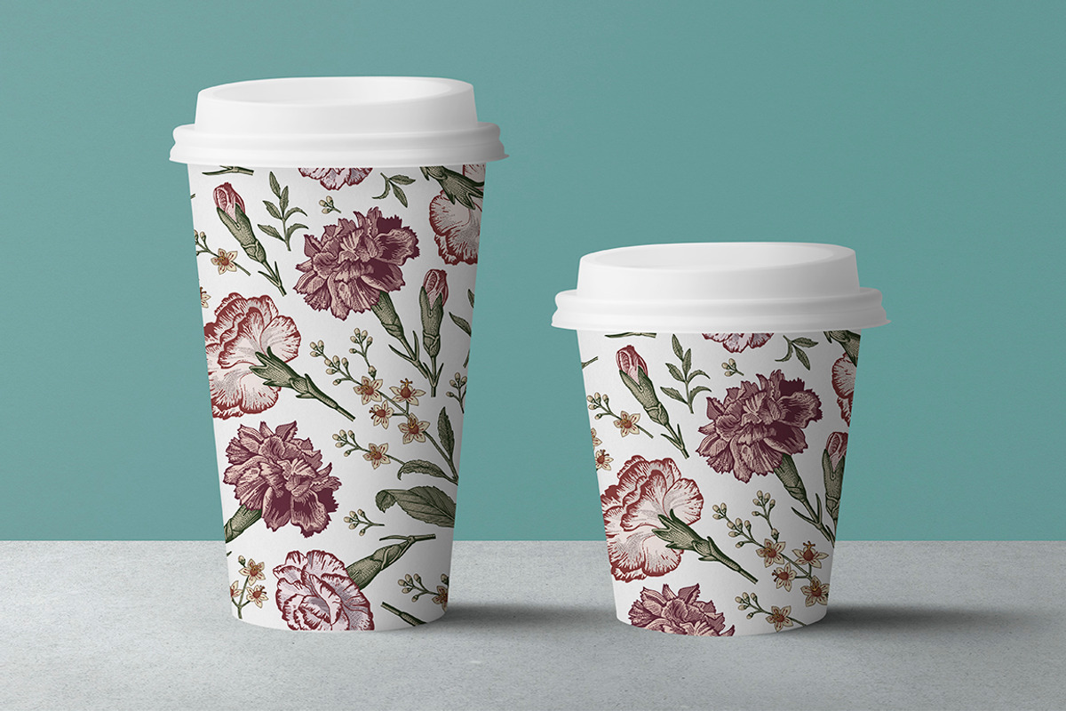 6 Carnation Seamless Flowers pattern, a Pattern Graphic by Vintage (Photo 6 of 9)