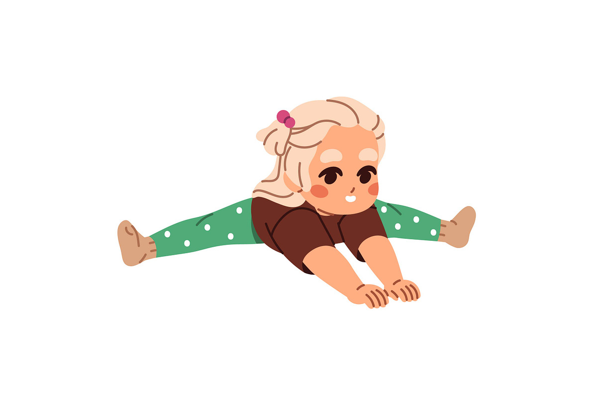 Cute kids doing sports exercises set, a Person Illustration by PaperTrident (Photo 5 of 13)