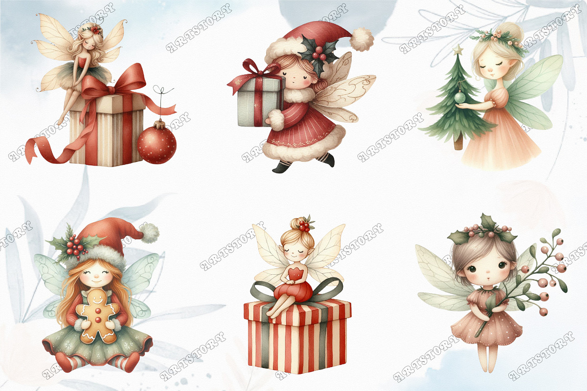 Fantasy Christmas Fairy Clipart, an Illustration by designcity5 (Photo 2 of 5)