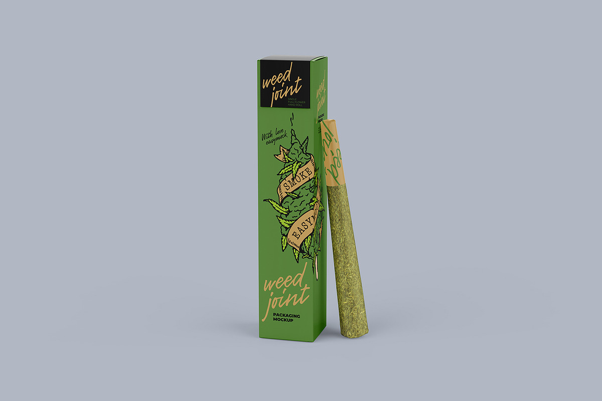 Weed Joint Pre-Roll Packaging Mockup, a Product Mockup by easymock 2 (Photo 7 of 10)