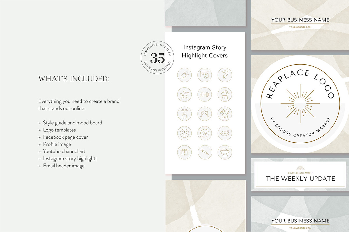 Neutral Logo & Branding Kit, a Branding & Logo Template by Jessica Rea (Photo 3 of 4)
