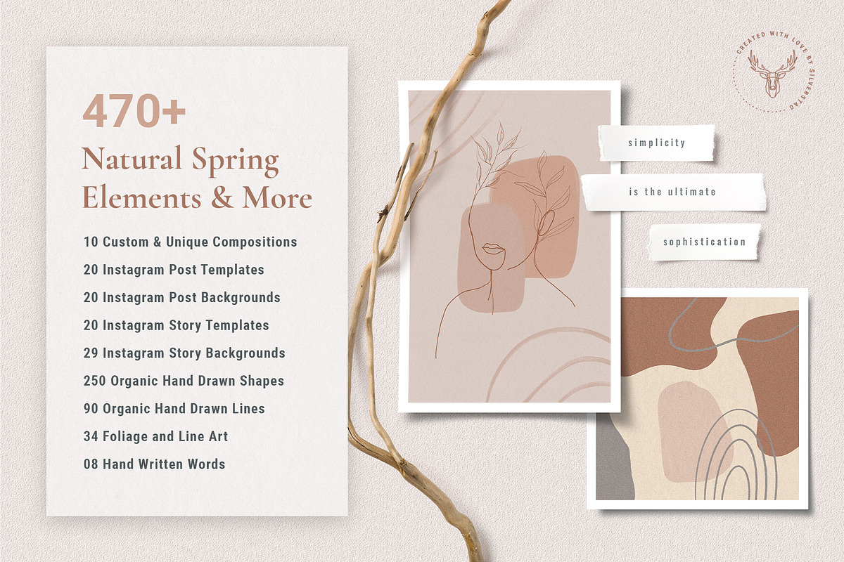 Natural Spring & Instagram Elements, an Illustration by SilverStag Type Foundry (Photo 2 of 39)