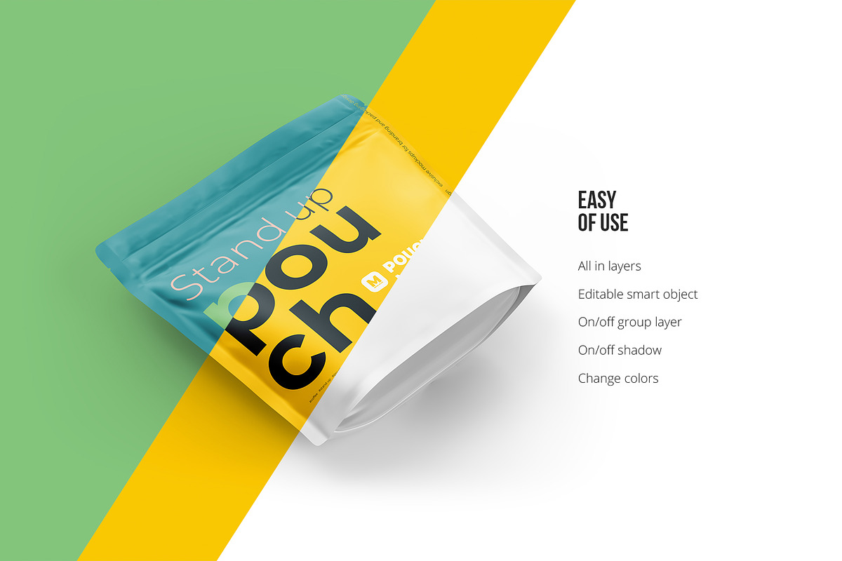 4 PSD Stand-up Pouch Mockup (square), a Cups & Container Mockup by easymock (Photo 7 of 11)