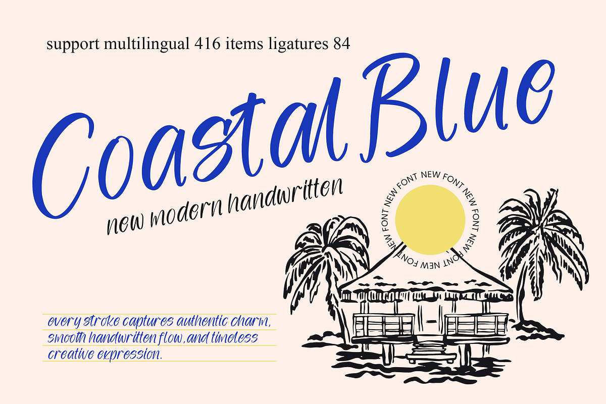Coastal Blue New Modern Handwritten, a Script Font by stylishtype.co (Photo 1 of 10)