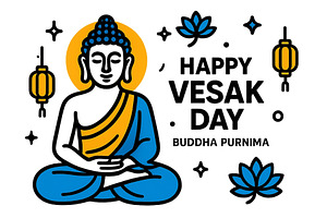 Celebrate Vesak Day with a vector, an Illustration by ZinetroN