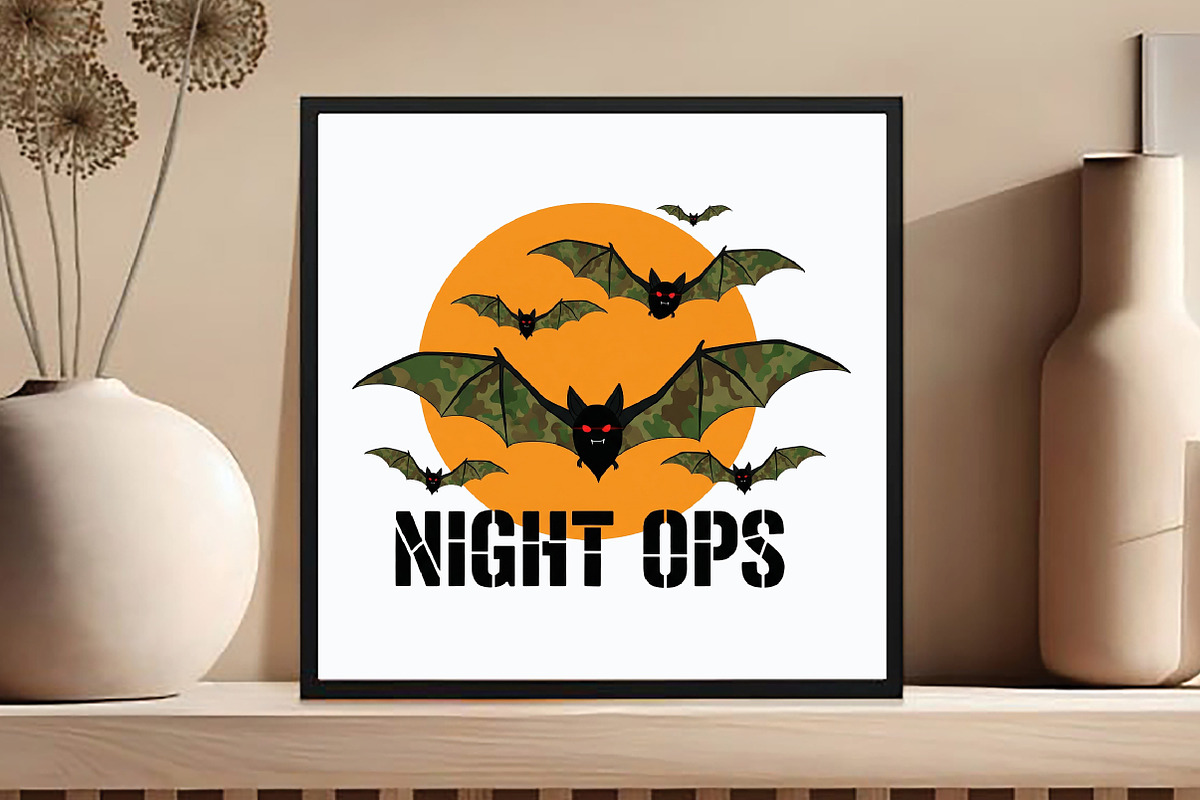 Camo Bats Halloween Sublimation, an Illustration by DreamCafeArt (Photo 2 of 6)