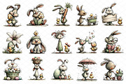 Whimsical Easter Bunny and Chick Cli, an Illustration by cherrydesign (Thumbnail 3 of 4)