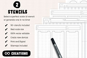Wireframe Sketchsheet with Stencils, a Wireframe Template by Sargatal (Thumbnail 3 of 7)