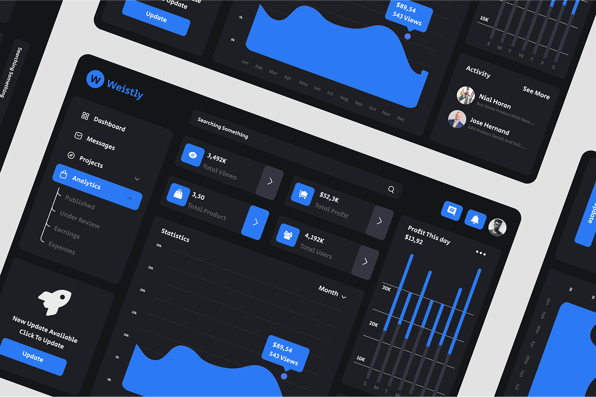 Weistly -  Finance Admin Dashboard, an UI Kit Template by SquidPixey (Photo 3 of 5)