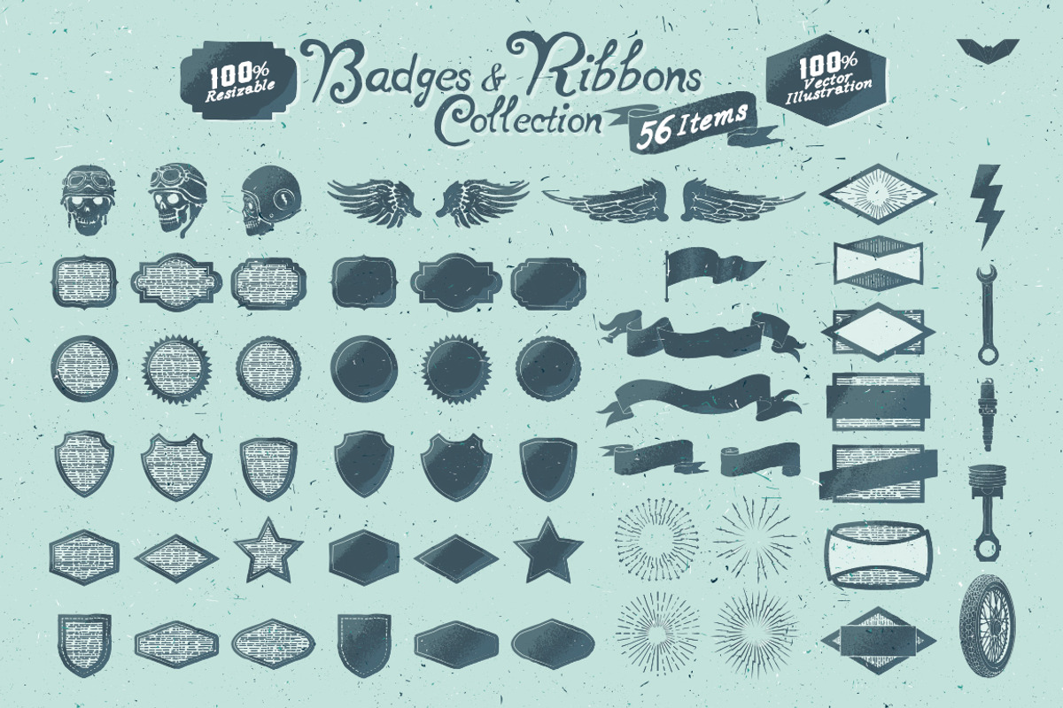Badges & Ribbons Collection, an Illustration by PaperBat (Photo 1 of 4)