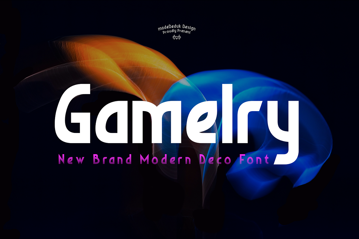 Gamelry Modern Deco, a Sans Serif Font by madeDeduk (Photo 1 of 10)