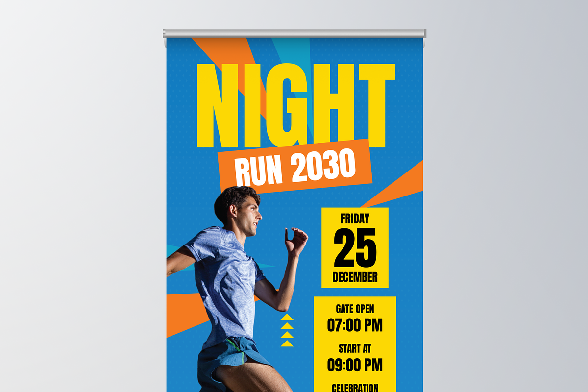 Night Run Roll Up Banner, a Poster Template by Annora Studio (Photo 3 of 6)