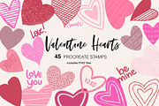 45 Procreate Valentine Heart Stamps, a Brush Add-On by Sweet Fig (Thumbnail 1 of 7)