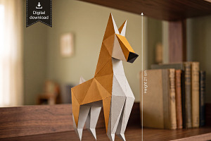 Lowpoly dog - 3d papercraft