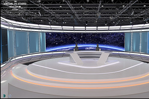 Virtual TV Studio News Set 35