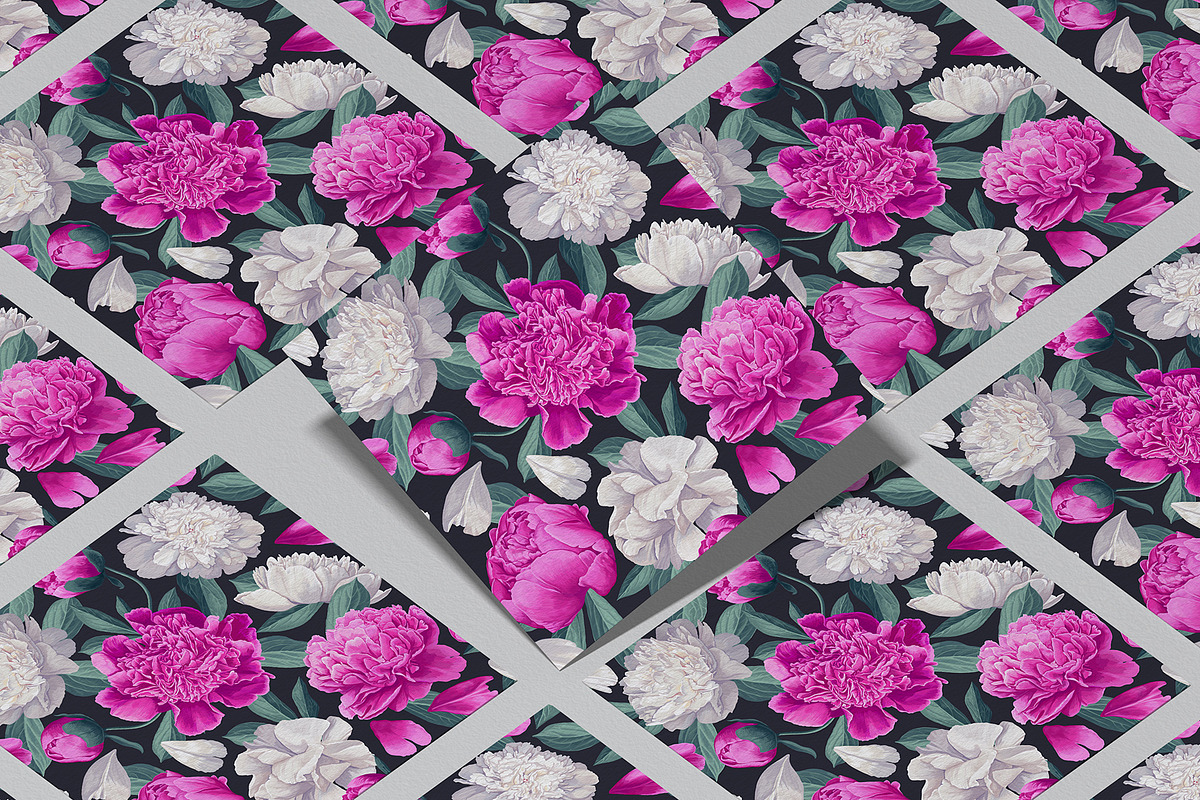 Peonies Seamless Pattern, a Pattern Graphic by MarynaPetrovska (Photo 10 of 15)