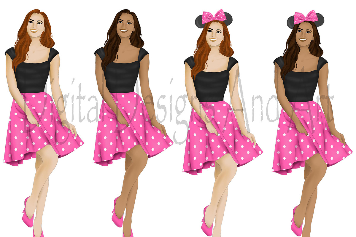 Fashion girl in pink, an Illustration by DarinaDigital (Photo 3 of 6)