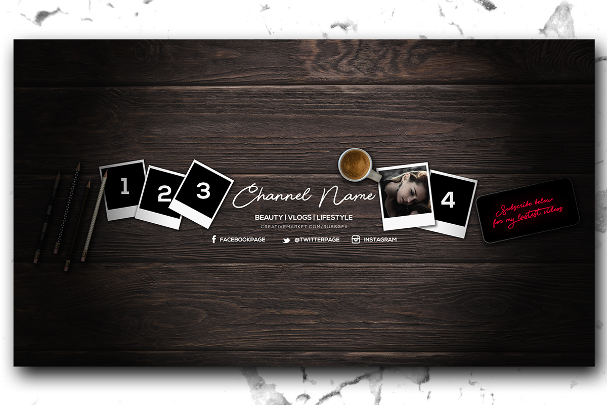 10 Youtube Channel Art Banners vol.4, a Social Media Template by RussGFX (Photo 9 of 17)
