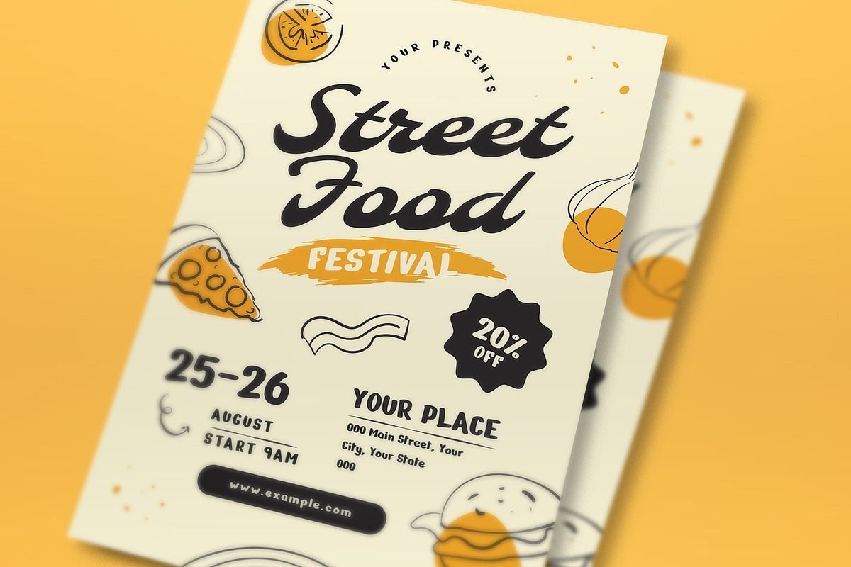 Street Food Festival Flyer Set, a Flyer Template by graphicook (Photo 2 of 3)