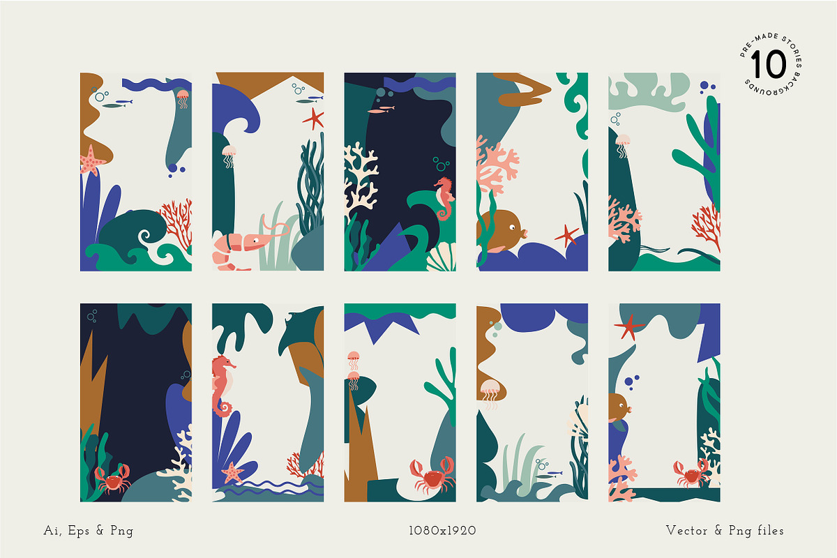 Ocean Deep Abstract Shapes, an Animal Illustration by All This Concept (Photo 6 of 13)