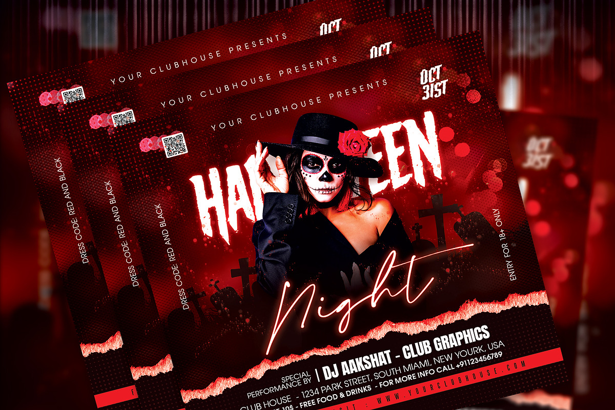Halloween Flyer Template, a Templates & Theme by MithilaCreation (Photo 5 of 6)