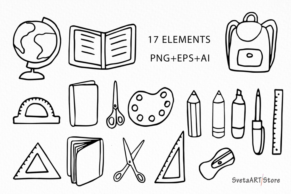 Watercolor School clipart, an Education Illustration by SvetaArtStore (Photo 4 of 8)