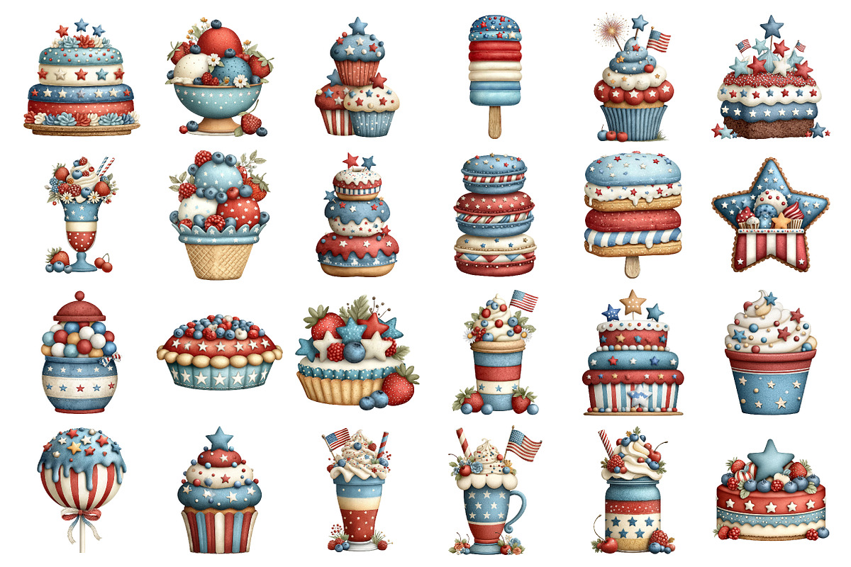 4th of July Layered Clipart, a Seasonal Illustration by Daily.Designs (Photo 2 of 3)