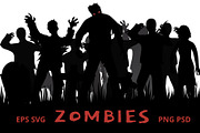 Zombies Silhouettes Clip Arts, an Object Graphic by Sveta Aho (Thumbnail 1 of 2)