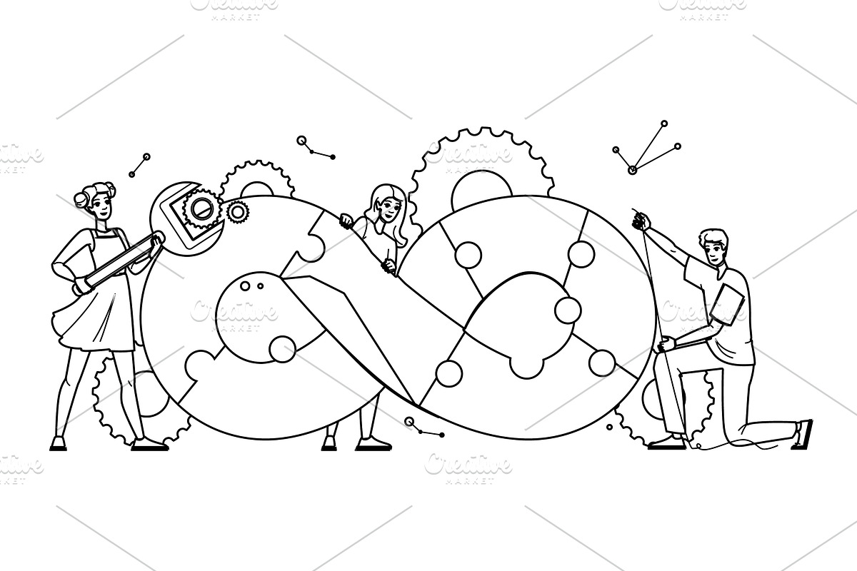 process lean manufacturing vector, a Person Illustration by pikepicture