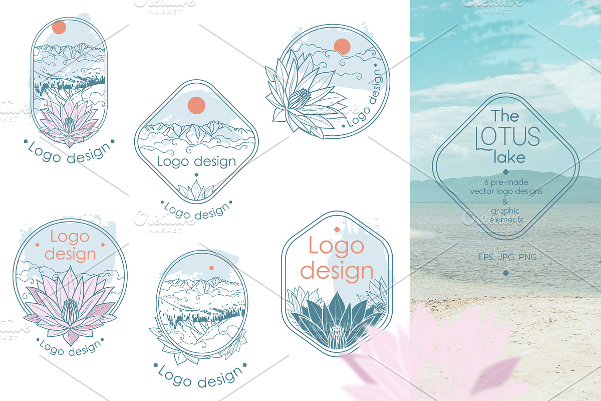 6 vector logo designs, a Branding & Logo Template by Nadia Murash (Photo 1 of 6)