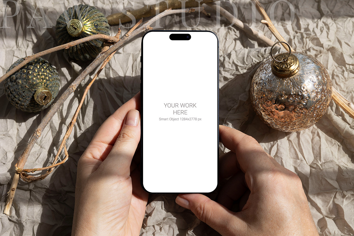 Xmas Device Mockup Phone ch4, an iPhone Mockup by PawMockups (Photo 2 of 10)