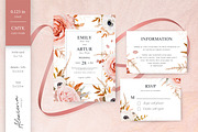 Wedding cards set blush peach & rust, an Invitation Template by Alewiena (Thumbnail 2 of 13)
