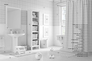 Kids Bathroom Bath Curtain Mockup, a Product Mockup by creatsy2 (Thumbnail 3 of 6)