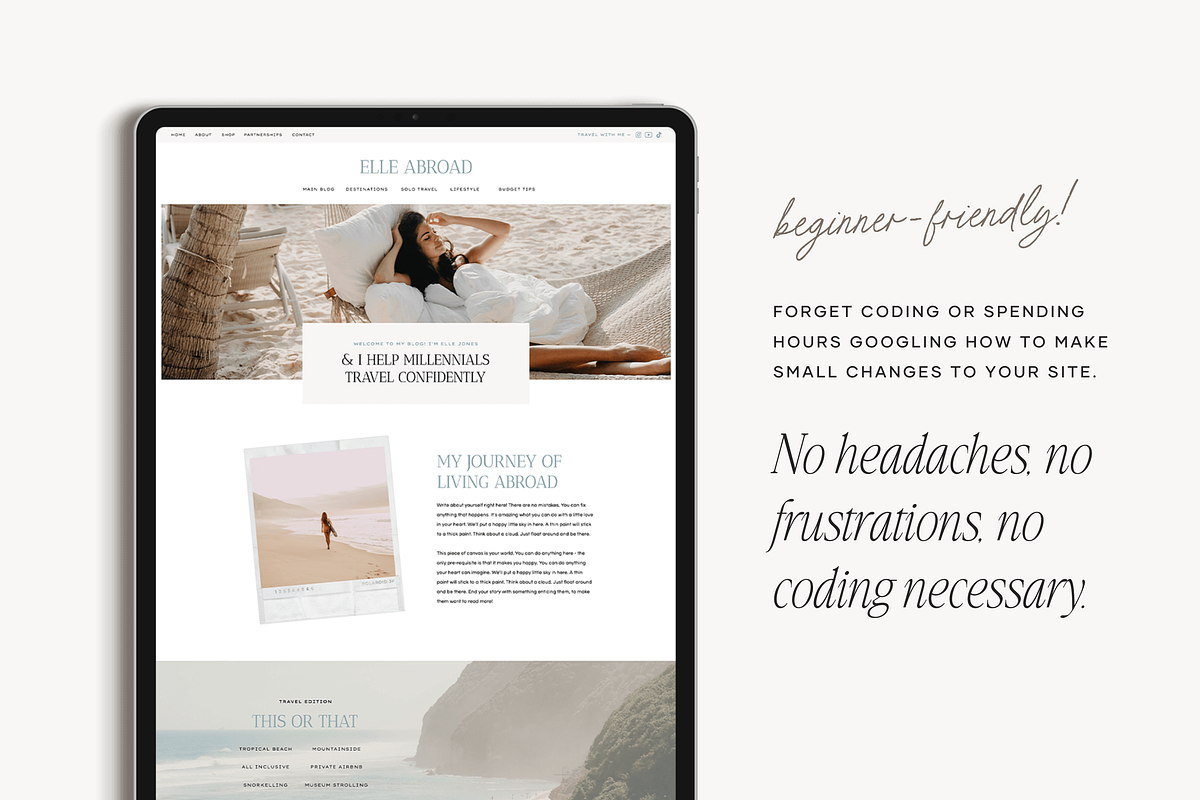 Elle Blog Showit Website Template Creative Market