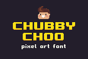 Chubby Choo - Pixel Art Font, a Font by chewkotski (Thumbnail 1 of 5)