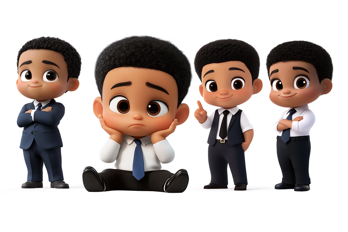 Little Boss Cute Boy Clipart SET, a Person Illustration by ninakosh (Photo 4 of 10)