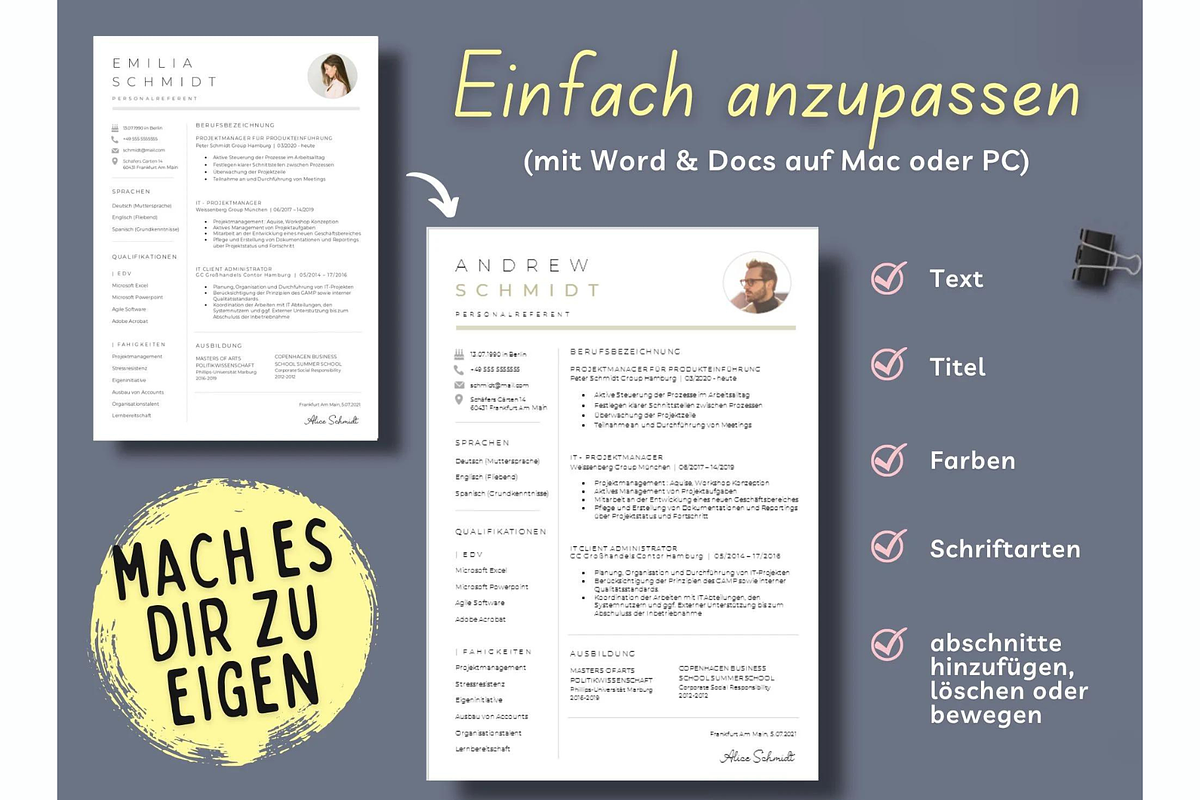 Bewerbungsvorlagen Word Lebenslauf, a Resume Template by Climbwithelevator (Photo 6 of 10)