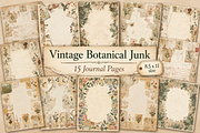 Vintage Botanical Junk Journal Paper, a Background Graphic by Printable Treasure (Thumbnail 1 of 3)